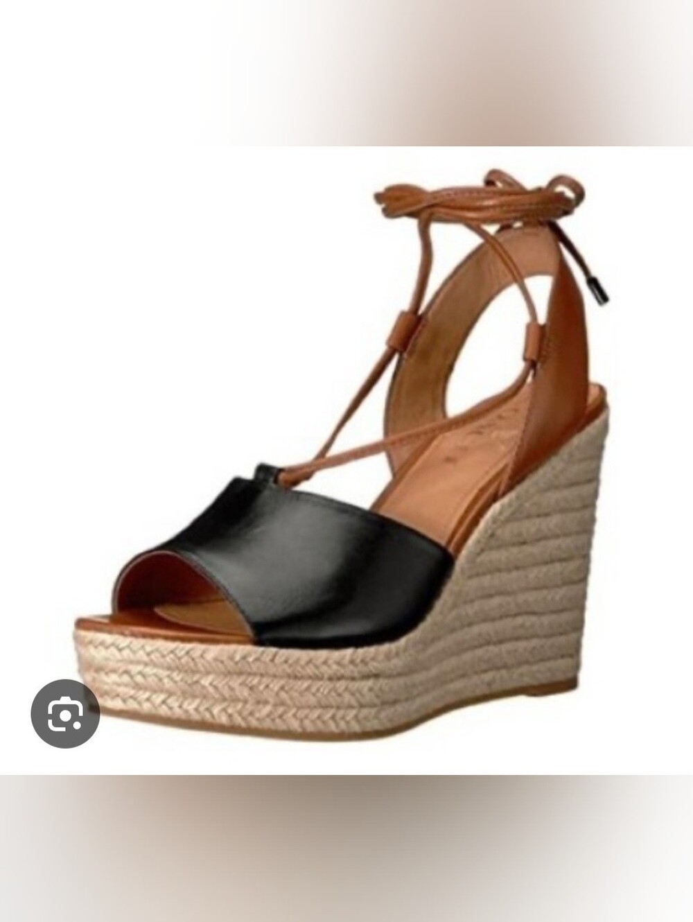 Coach Dana Open Toe Espadrille Wedge Sandals size 9.5B strappy y2k boho